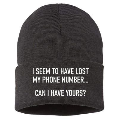 I Seem To Have Lost My Phone Number Funny Pickup Lines Sustainable Knit Beanie