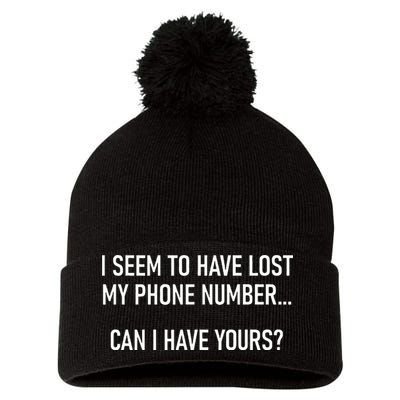 I Seem To Have Lost My Phone Number Funny Pickup Lines Pom Pom 12in Knit Beanie