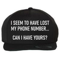 I Seem To Have Lost My Phone Number Funny Pickup Lines Wool Snapback Cap