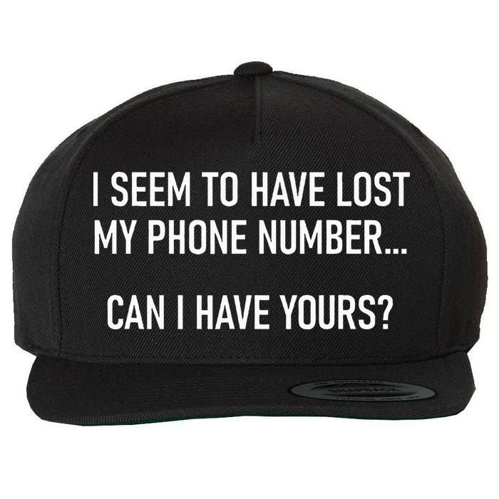 I Seem To Have Lost My Phone Number Funny Pickup Lines Wool Snapback Cap
