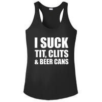 I Suck Tit Clits & Beer Cans Ladies PosiCharge Competitor Racerback Tank