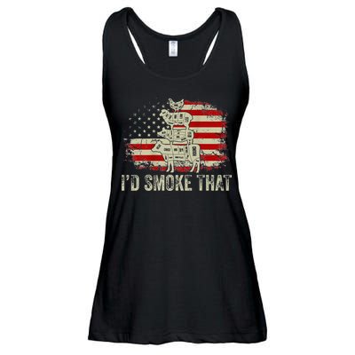 Id smoke that Grillers Chef Pitmaster Outdoor Camping BBQ Ladies Essential Flowy Tank
