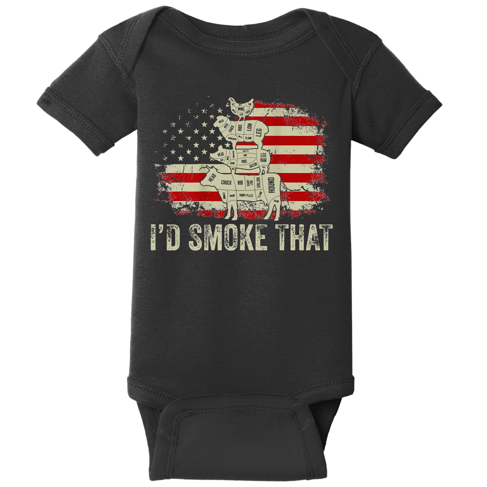 Id smoke that Grillers Chef Pitmaster Outdoor Camping BBQ Baby Bodysuit