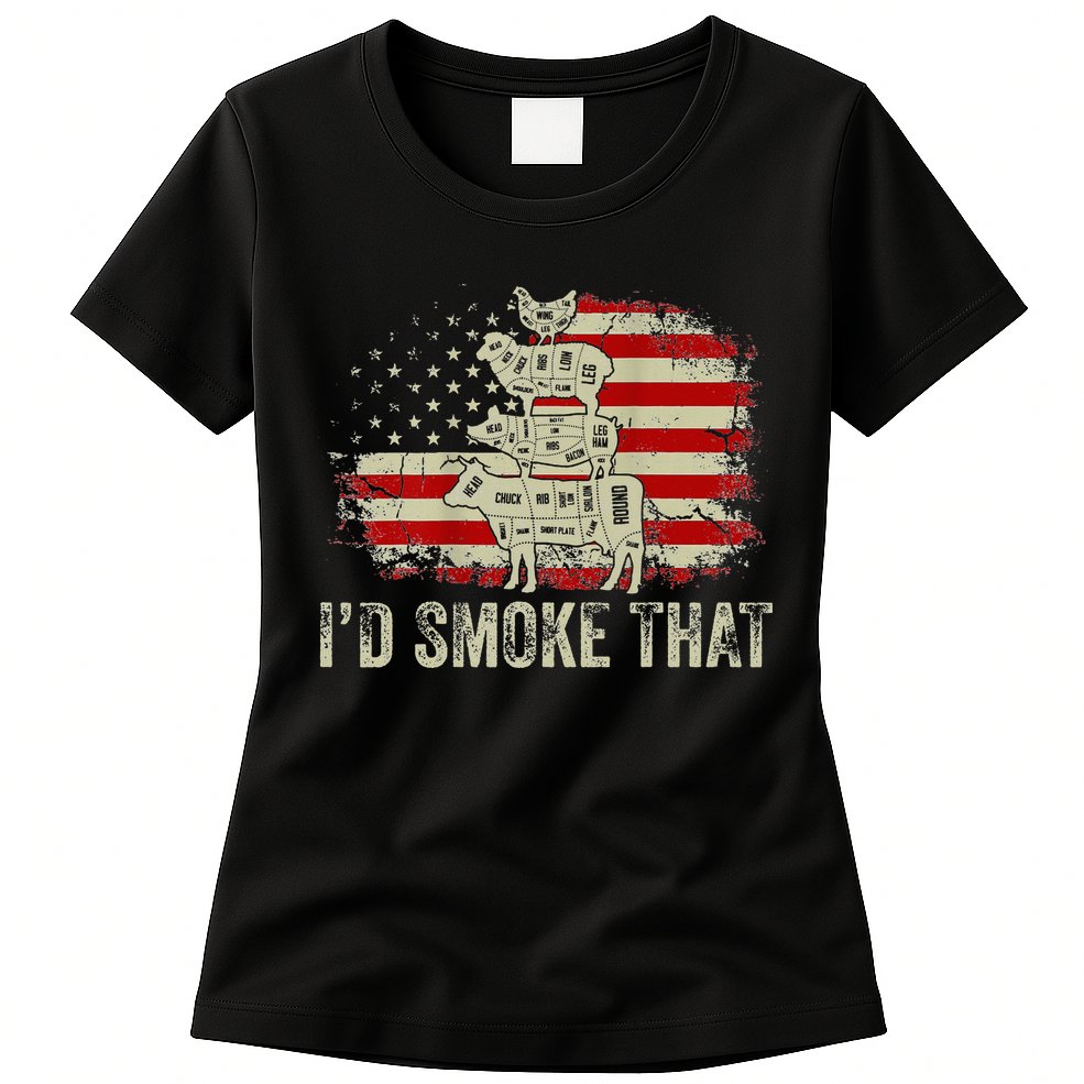 Id smoke that Grillers Chef Pitmaster Outdoor Camping BBQ Womens T-Shirt