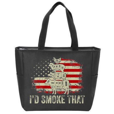 Id smoke that Grillers Chef Pitmaster Outdoor Camping BBQ Zip Tote Bag
