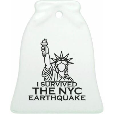 I Survived The New York Earthquake April 2024 Ceramic Bell Ornament