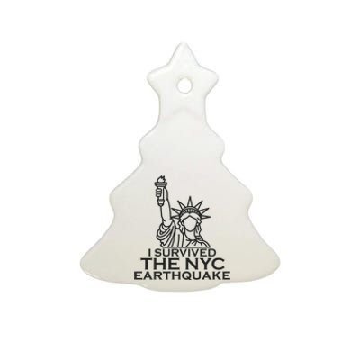 I Survived The New York Earthquake April 2024 Ceramic Tree Ornament