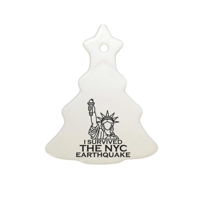 I Survived The New York Earthquake April 2024 Ceramic Tree Ornament