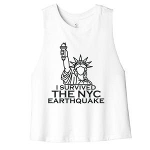 I Survived The New York Earthquake April 2024 Women's Racerback Cropped Tank