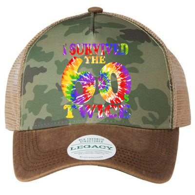 I Survived The Sixties 60s Twice Tie Dye 70th Birthday Legacy Tie Dye Trucker Hat