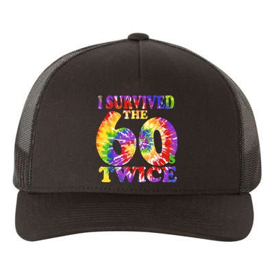 I Survived The Sixties 60s Twice Tie Dye 70th Birthday Yupoong Adult 5-Panel Trucker Hat