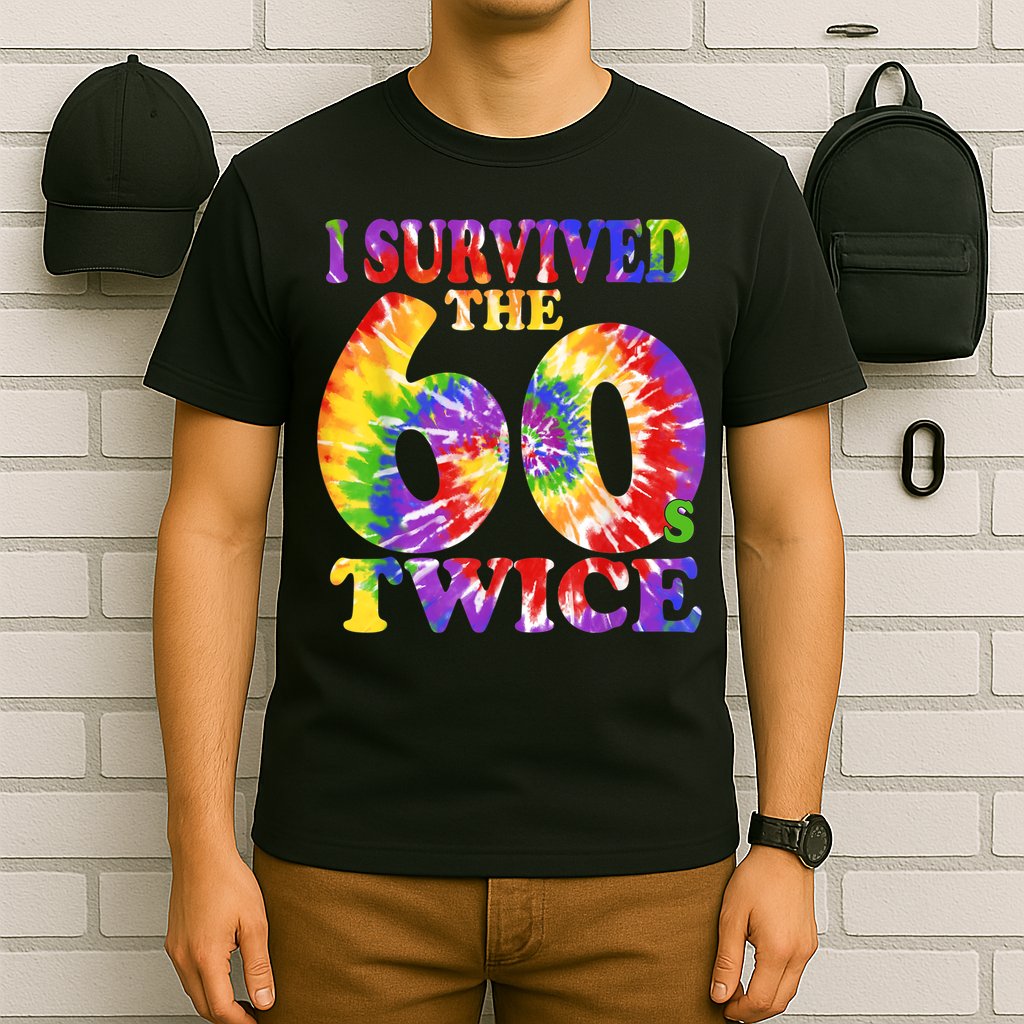 I Survived The Sixties 60s Twice Tie Dye 70th Birthday T-Shirt