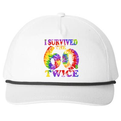 I Survived The Sixties 60s Twice Tie Dye 70th Birthday Snapback Five-Panel Rope Hat