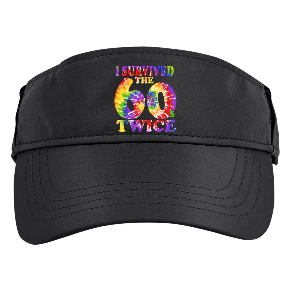I Survived The Sixties 60s Twice Tie Dye 70th Birthday Adult Drive Performance Visor