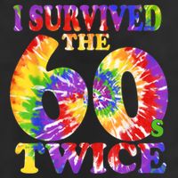 I Survived The Sixties 60s Twice Tie Dye 70th Birthday Adult Drive Performance Visor