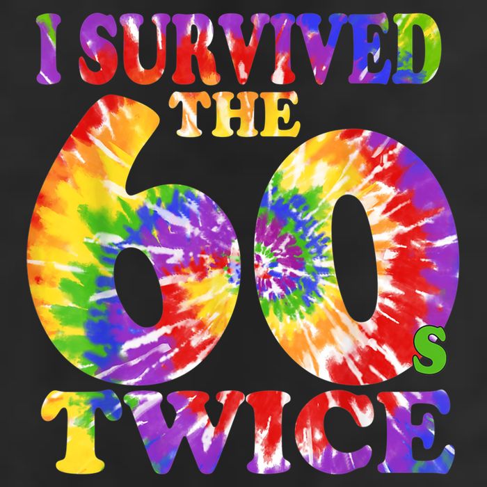 I Survived The Sixties 60s Twice Tie Dye 70th Birthday Adult Drive Performance Visor