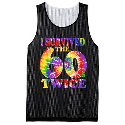 I Survived The Sixties 60s Twice Tie Dye 70th Birthday Mesh Reversible Basketball Jersey Tank