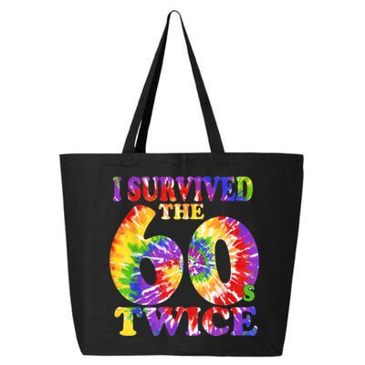 I Survived The Sixties 60s Twice Tie Dye 70th Birthday 25L Jumbo Tote