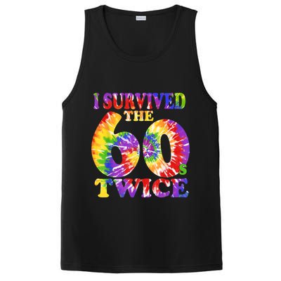 I Survived The Sixties 60s Twice Tie Dye 70th Birthday PosiCharge Competitor Tank