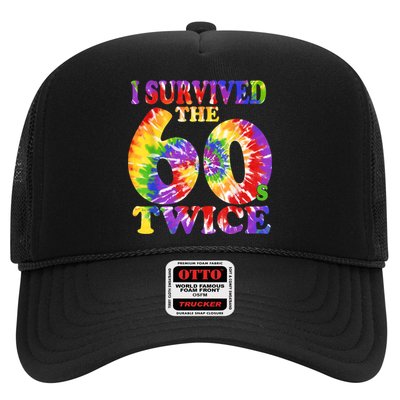 I Survived The Sixties 60s Twice Tie Dye 70th Birthday Trucker Hat