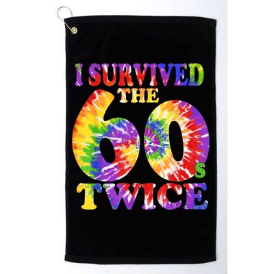 I Survived The Sixties 60s Twice Tie Dye 70th Birthday Golf Towel