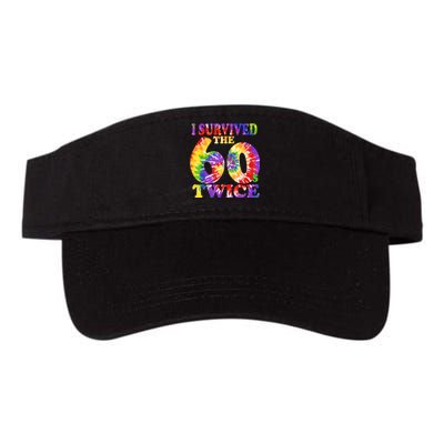 I Survived The Sixties 60s Twice Tie Dye 70th Birthday Valucap Bio-Washed Visor