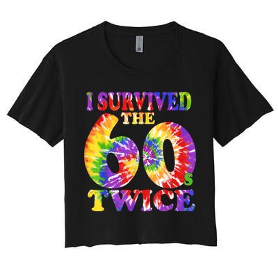 I Survived The Sixties 60s Twice Tie Dye 70th Birthday Crop Top