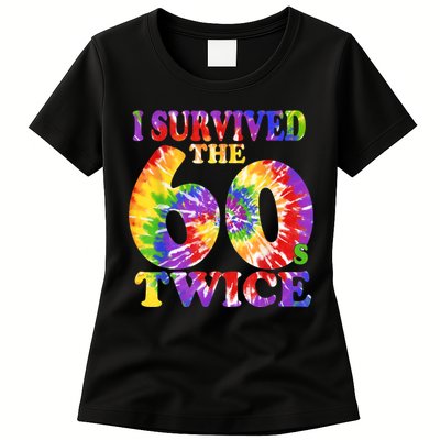 I Survived The Sixties 60s Twice Tie Dye 70th Birthday Womens T-Shirt