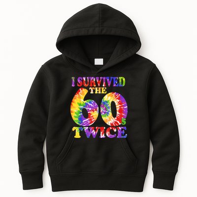 I Survived The Sixties 60s Twice Tie Dye 70th Birthday Kids Hoodie