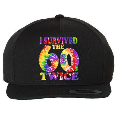 I Survived The Sixties 60s Twice Tie Dye 70th Birthday Wool Snapback Cap