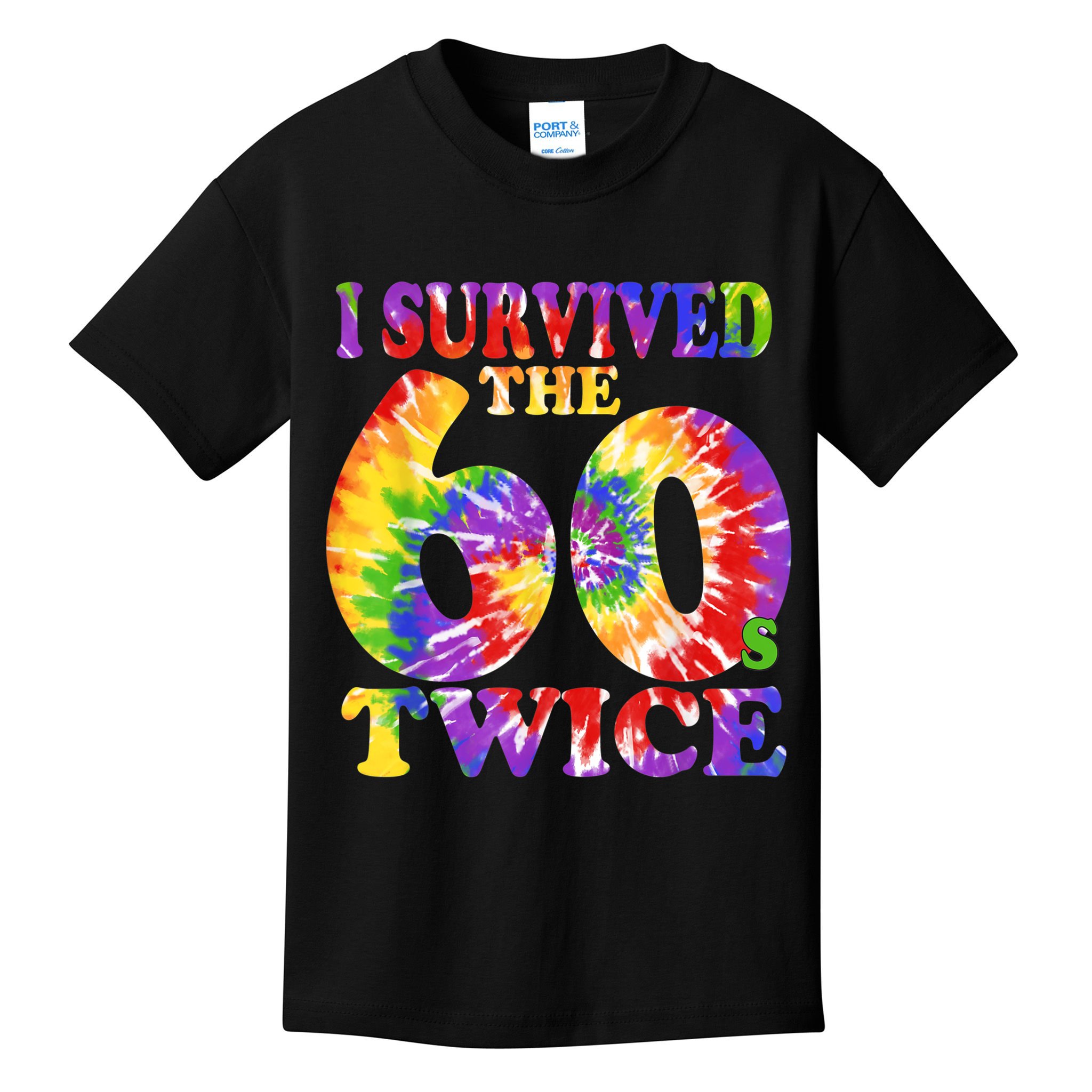 I Survived The Sixties 60s Twice Tie Dye 70th Birthday Kids T-Shirt