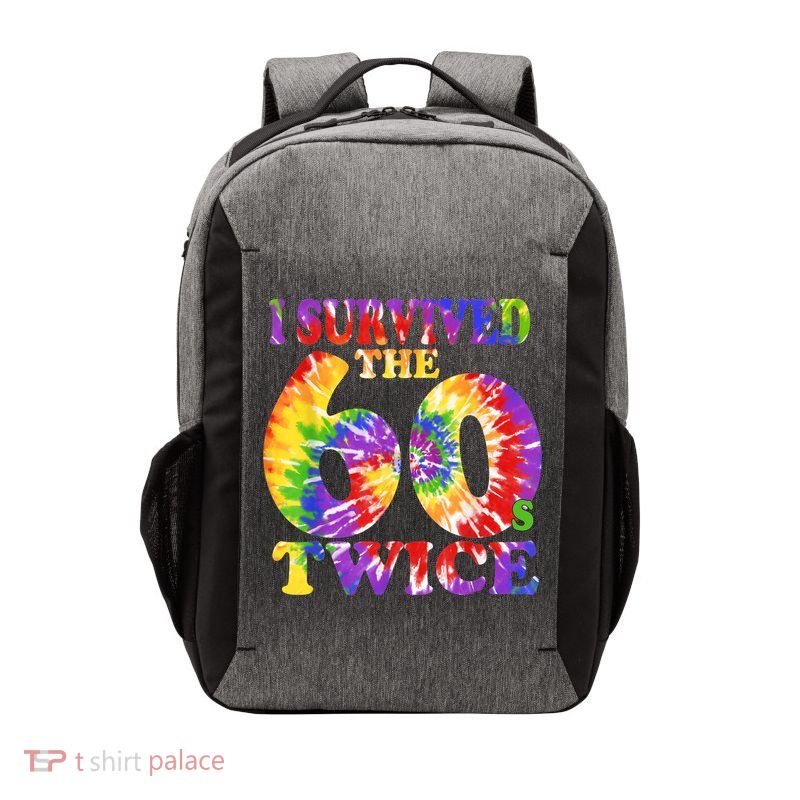 I Survived The Sixties 60s Twice Tie Dye 70th Birthday Vector Backpack