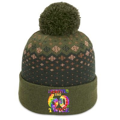 I Survived The Sixties 60s Twice Tie Dye 70th Birthday The Baniff Cuffed Pom Beanie