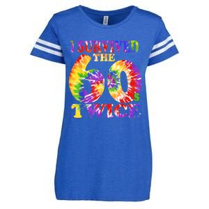 I Survived The Sixties 60s Twice Tie Dye 70th Birthday Enza Ladies Jersey Football T-Shirt