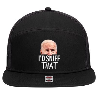 Id Sniff That. Anti Joe Biden Funny Parody 7 Panel Mesh Trucker Snapback Hat