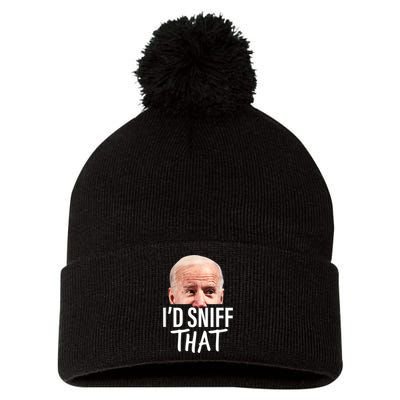 Id Sniff That. Anti Joe Biden Funny Parody Pom Pom 12in Knit Beanie