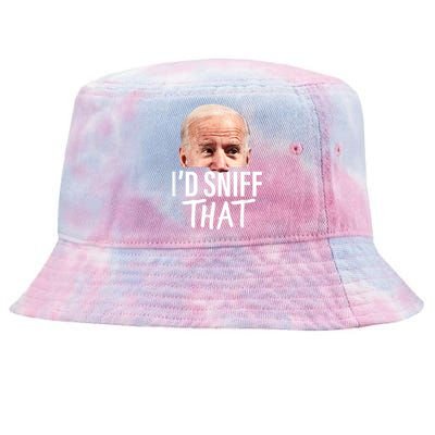 Id Sniff That. Anti Joe Biden Funny Parody Tie-Dyed Bucket Hat