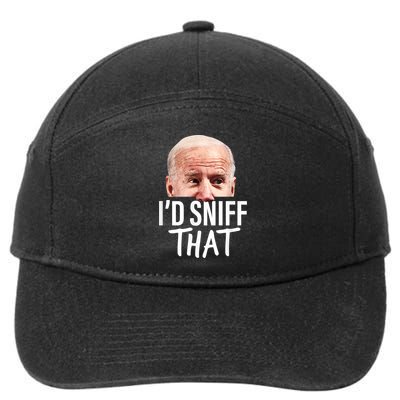 I'd Sniff That. Anti Joe Biden Funny Parody 7-Panel Snapback Hat