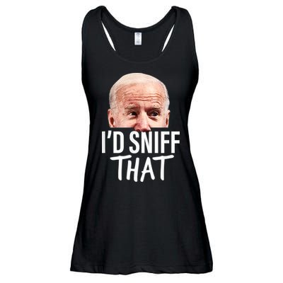 I'd Sniff That. Anti Joe Biden Funny Parody Ladies Essential Flowy Tank