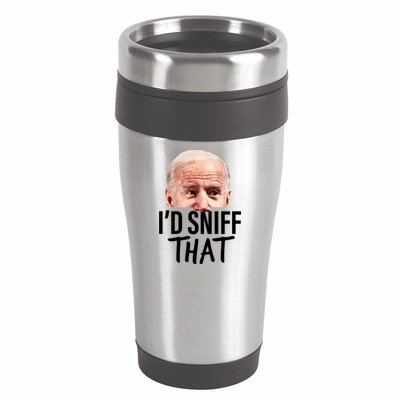 I'd Sniff That. Anti Joe Biden Funny Parody 16oz Travel Tumbler