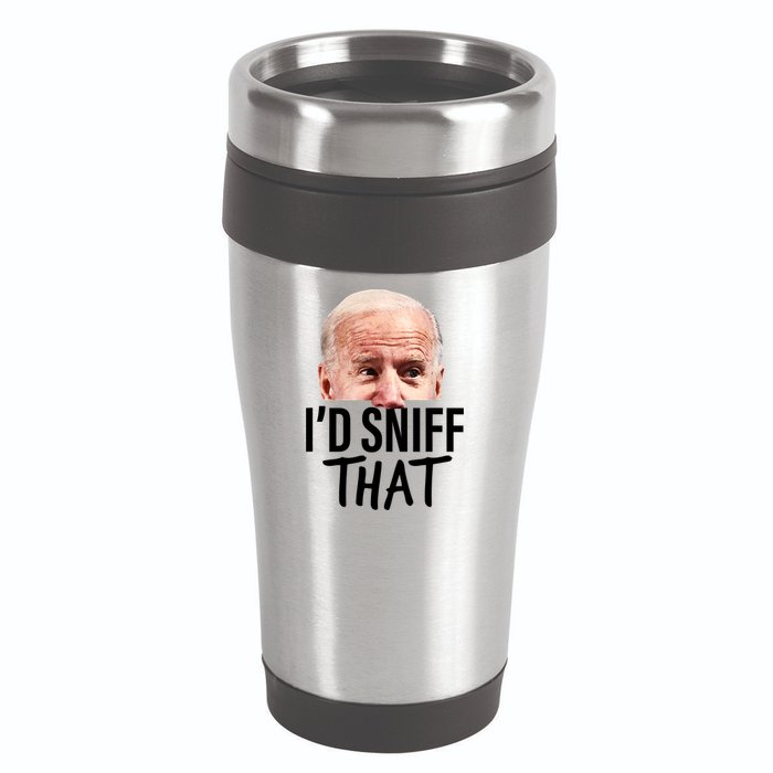 I'd Sniff That. Anti Joe Biden Funny Parody 16oz Travel Tumbler