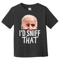 I'd Sniff That. Anti Joe Biden Funny Parody Toddler T-Shirt