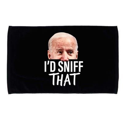 I'd Sniff That. Anti Joe Biden Funny Parody Microfiber Hand Towel