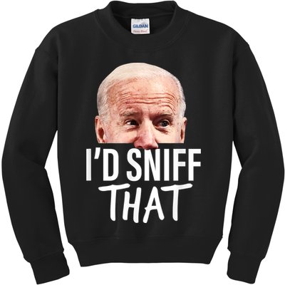 I'd Sniff That. Anti Joe Biden Funny Parody Kids Sweatshirt