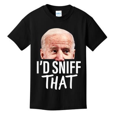I'd Sniff That. Anti Joe Biden Funny Parody Kids T-Shirt