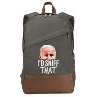 I'd Sniff That. Anti Joe Biden Funny Parody Cotton Canvas Backpack