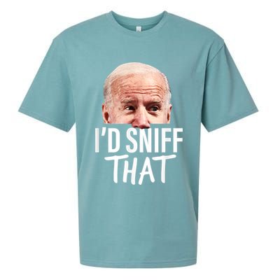 I'd Sniff That. Anti Joe Biden Funny Parody Sueded Cloud Jersey T-Shirt