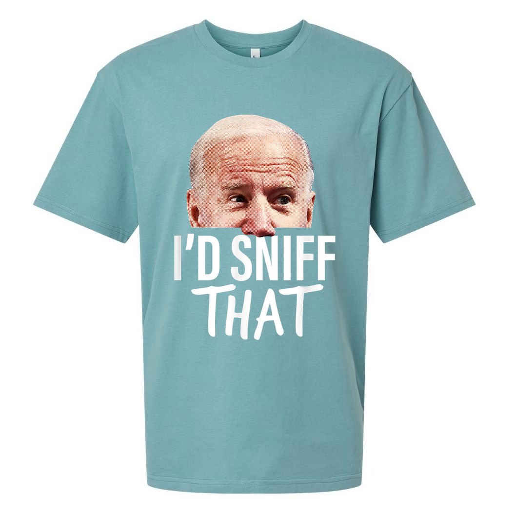 I'd Sniff That. Anti Joe Biden Funny Parody Sueded Cloud Jersey T-Shirt