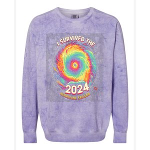 I Survived The 2024 Hurricane Season Colorblast Crewneck Sweatshirt