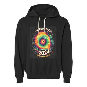 I Survived The 2024 Hurricane Season Garment-Dyed Fleece Hoodie